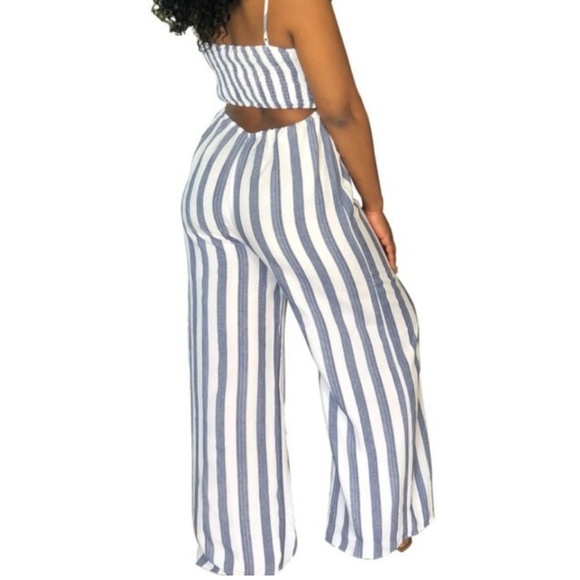 Striped suspenders jumpsuit - Picture 2 of 2